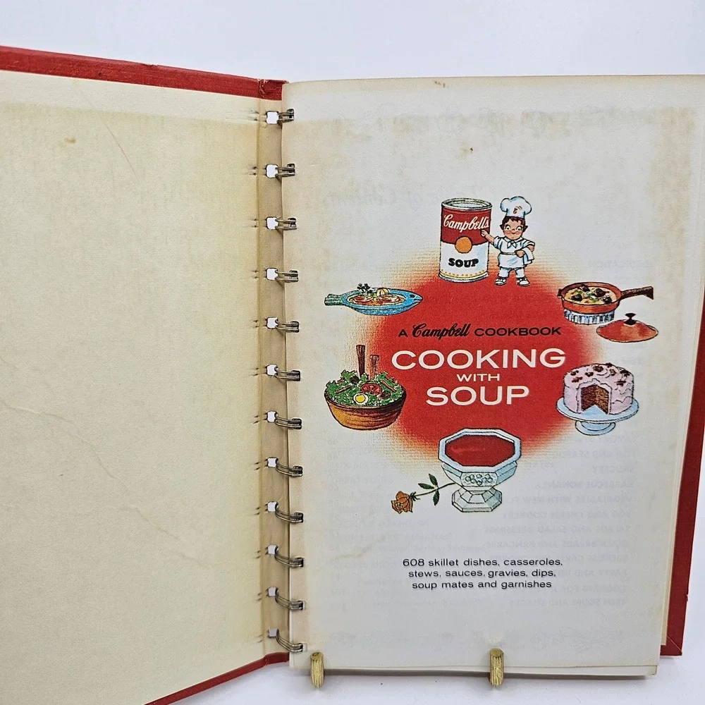 Vintage 1968 Campbell Cookbook Cooking With Soup Spiral Hardcover Retro Recipes